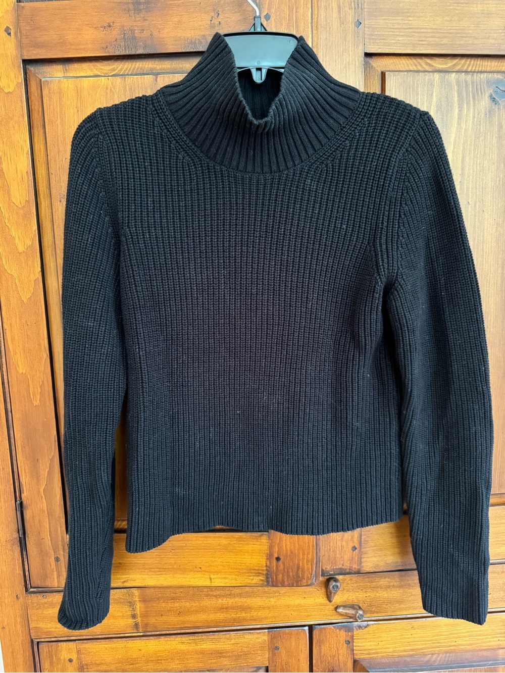 French Connection Size Small Black 100% cotton Fisherman Rib Stitch Sweater NWOT